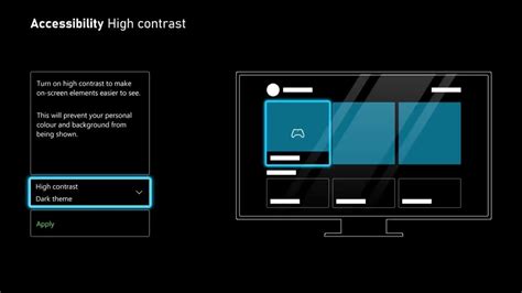 High Contrast Mode on Xbox Series X|S