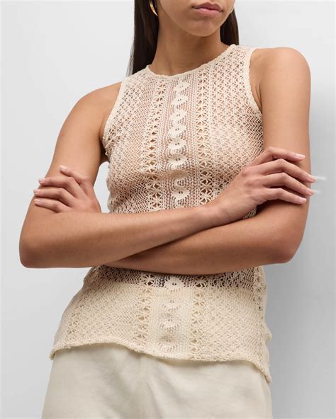High Neck Crochet Top