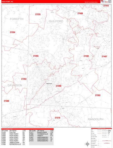 High Point Nc Zip Code Map