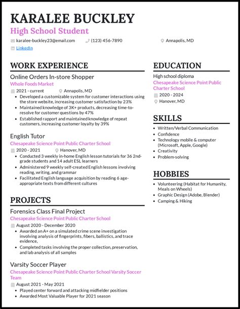 Craft a Winning High School Student Resume: Tips and Examples