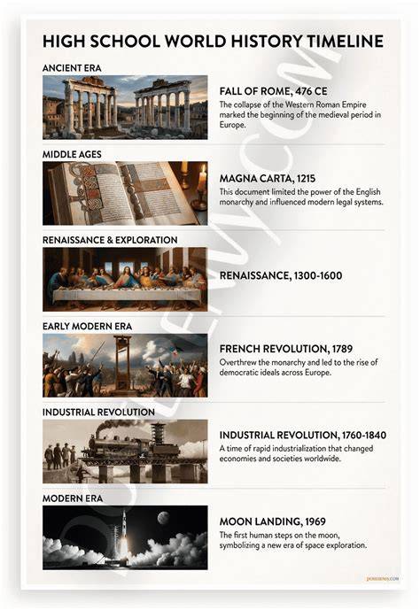 High School World History Timeline Chart