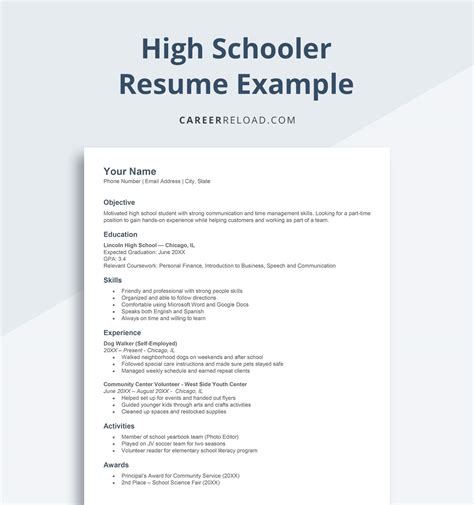 Ace Your Job Hunt: Impressive High Schooler Resume Example to Secure Your Future Career