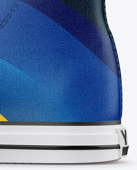 High-Top Canvas Sneaker Mockup Side View