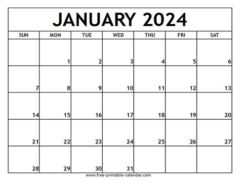 Highlight Important Dates Printable January 2024 Calendar