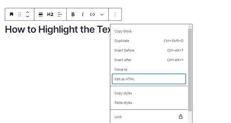 Highlight Text In WordPress Using HTML