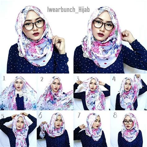 Hijab Style For Round Face With Glasses Step By Step