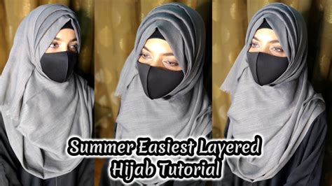 Hijab Tutorial: Layered open neck YouTube