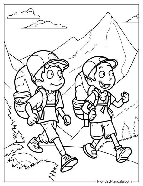 Hiking Coloring Pages