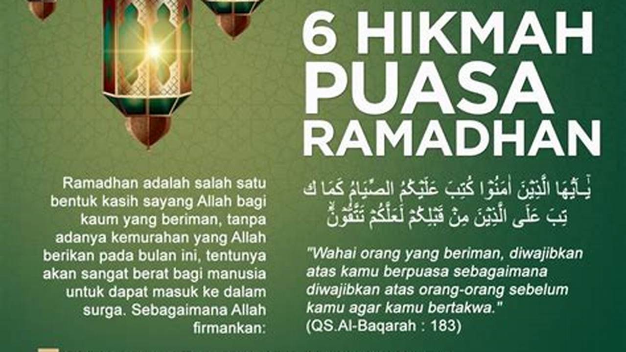 Hikmah Keringanan Puasa, Ramadhan