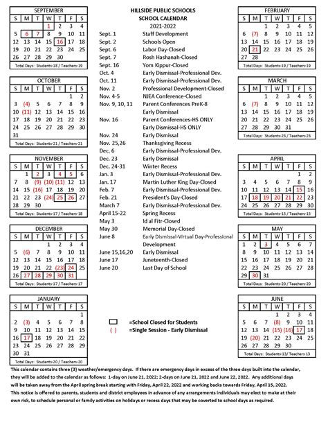 Hillsdale Academy Calendar