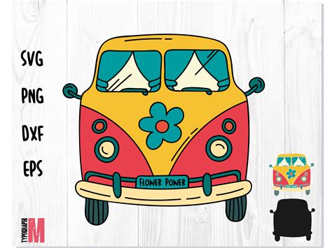Download Hippie Van in Nature SVG File - SVG Design Creativefabrica DXF Files