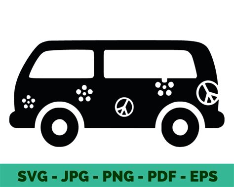 Download Hippie Van in Nature SVG File - SVG Design for Cricut Machine