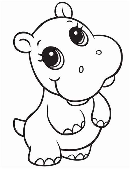 Hippo Outline Drawing at GetDrawings Free download