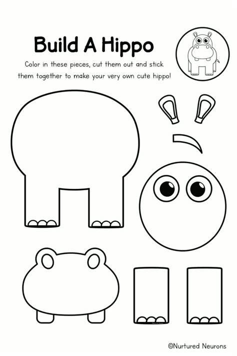 Free Printable Hippo Craft Template