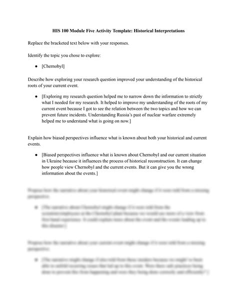 His 100 Module Five Activity Template Historical Interpretations