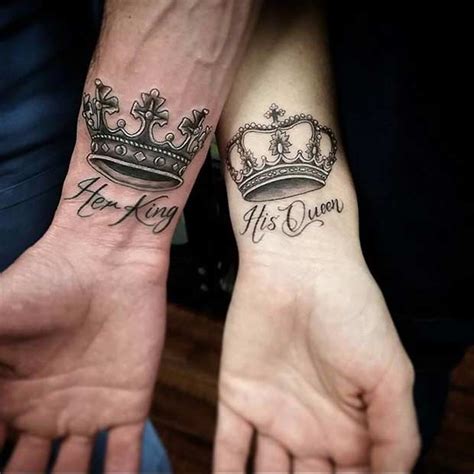 Her King His Queen couple tattoo Couple tattoos