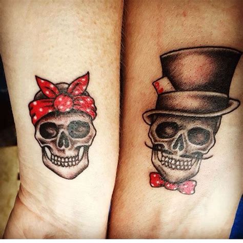 His and Hers Tattoos 96 Him and her tattoos, Skull