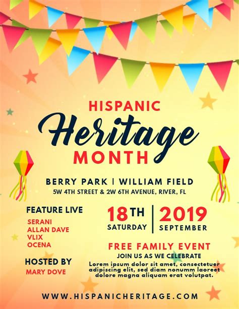 Hispanic Heritage Month Flyer Template Free