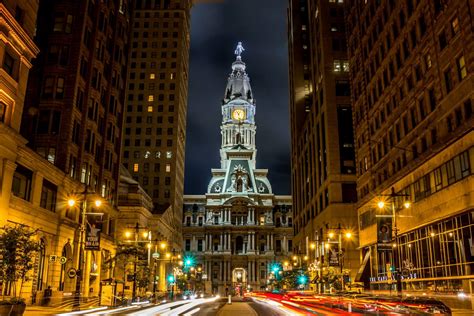 Historic Philadelphia at night