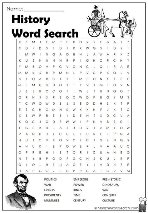 History Word Search Printable