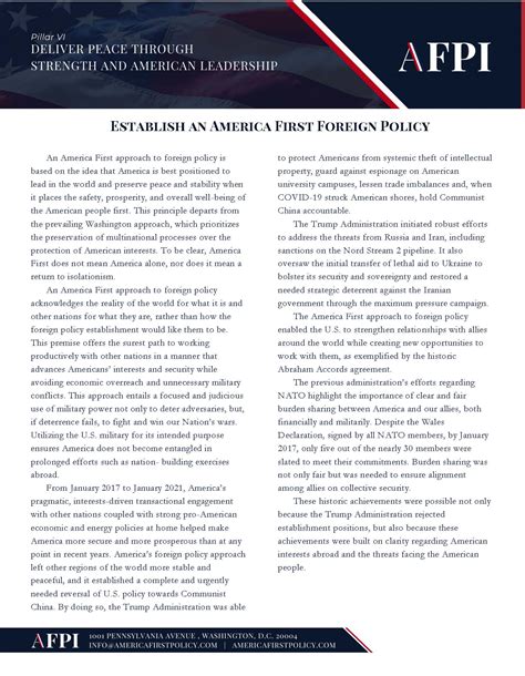 History Of America First Policy