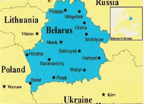 MAP Belarus On The Map Of Europe