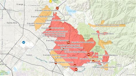 MAP Blue Ridge Fire Evacuation Map