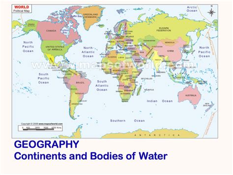 MAP Bodies of Water World Map