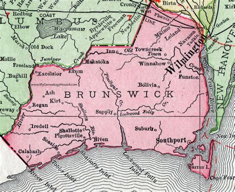 MAP Brunswick County Map North Carolina