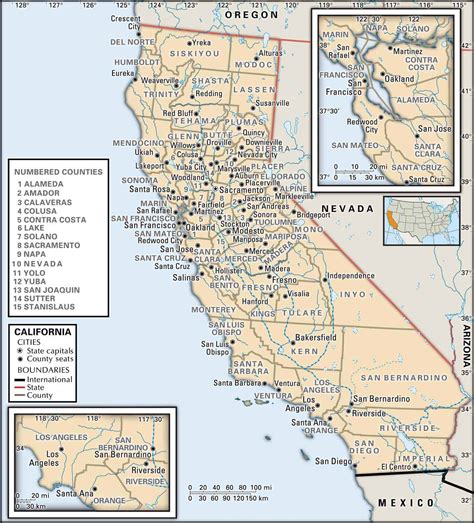 California County Map With Cities