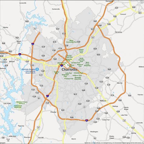 A map of Charlotte, North Carolina