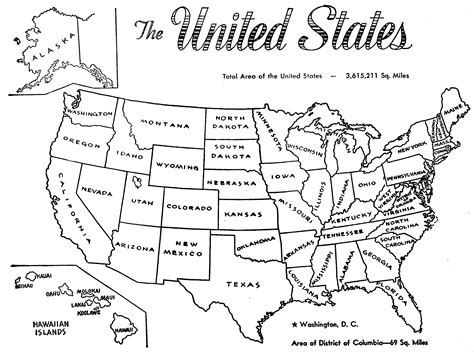 MAP Coloring Page Map Of The United States