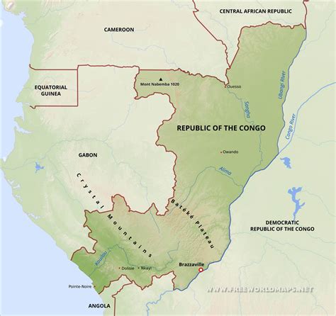 Map of Congo River in Africa