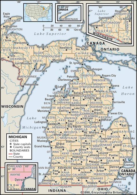 MAP County Map Michigan With Cities