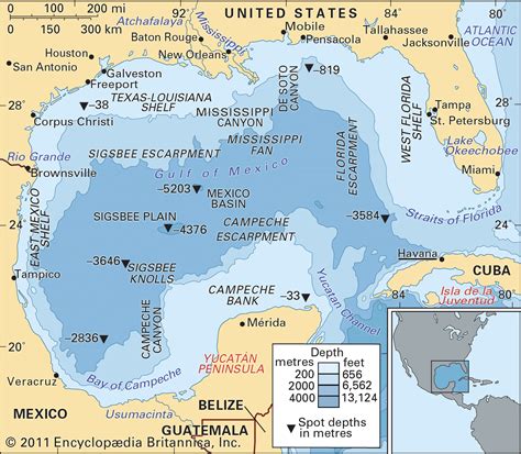 History of MAP Depth Map Gulf Of Mexico