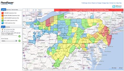 History of MAP First Energy Power Outage Map