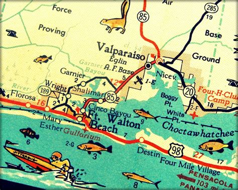 A map of Florida showing Fort Walton Beach