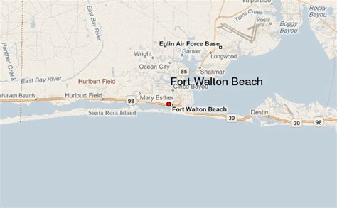 A map of Fort Walton Beach, Florida