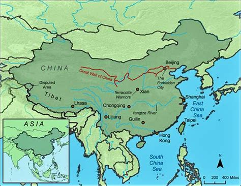 Map of Great Wall of China