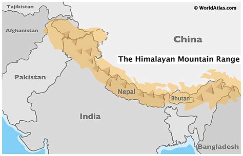 MAP Himalayan Mountains On World Map