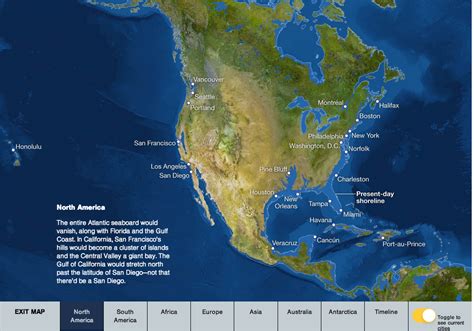 History of MAP Interactive Map Of Rising Sea Levels