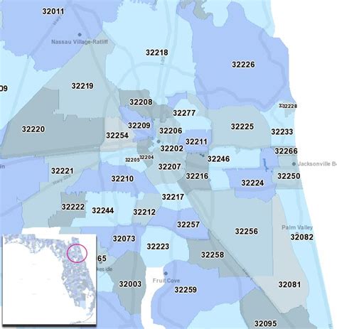 Jacksonville Map With Zip Codes