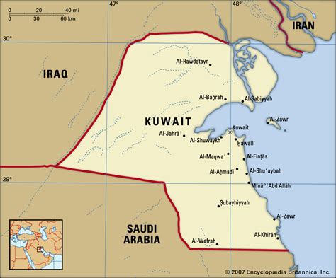 Map of Kuwait