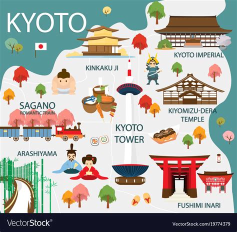 Map of Japan with focus on Kyoto