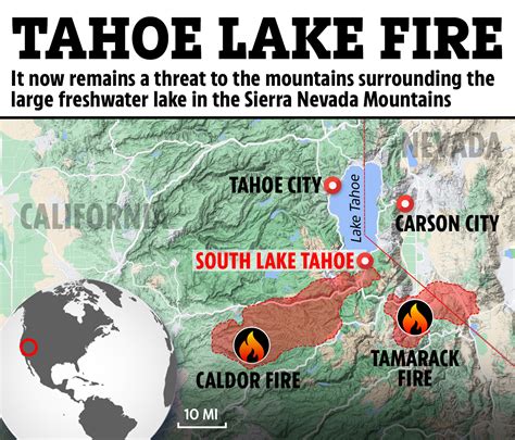 History of MAP Lake Tahoe Fire Today Map