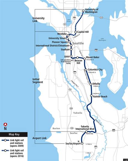 MAP Light Link Rail Seattle Map
