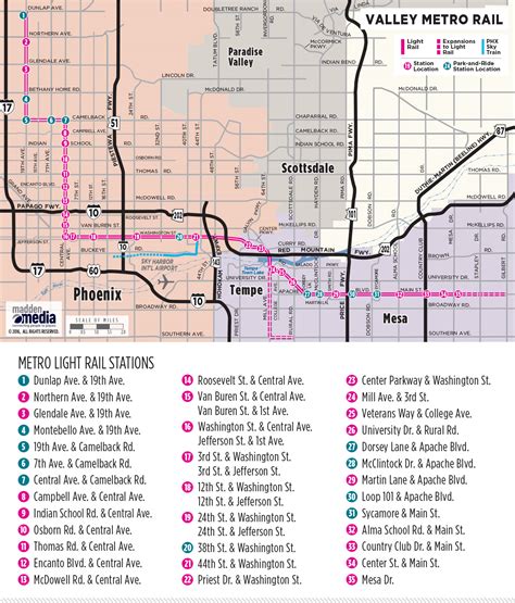 A map of Phoenix Light Rail