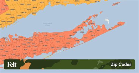 MAP Long Island Zip Codes Map
