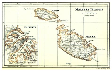 Historical Map of Malta on a Map of Europe