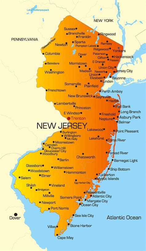 Map of New York and New Jersey